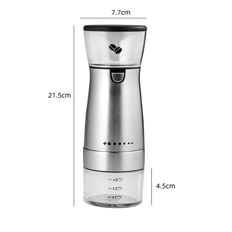 Moedor Elétrico Usb Ajustável Profissional - CAFÉ FELIZ