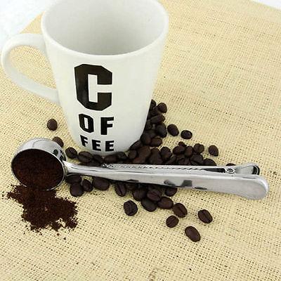Colher de café multifuncional de aço inoxidável com clipe