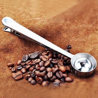Colher de café multifuncional de aço inoxidável com clipe