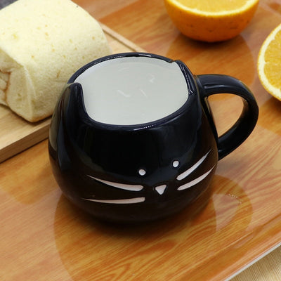 Caneca de Gatinho em Cerâmica + Colher Inox Gatinho de BRINDE - CAFE FELIZ